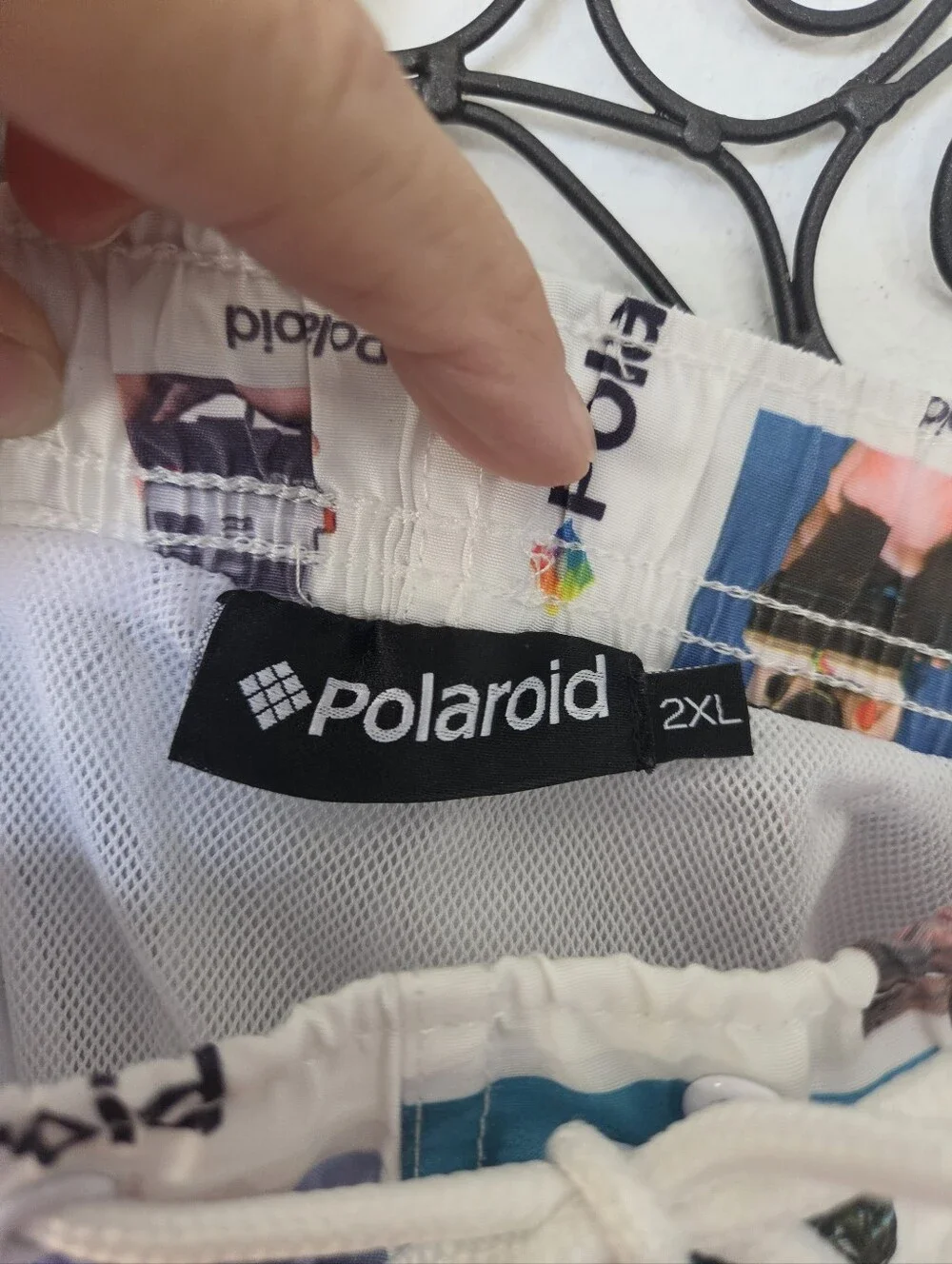 Polaroid Men's 2XL Swim Trunks Retro Instant Camera Vacation Print